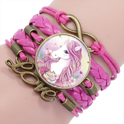

16 Styles Children Cartoon Unicorn Multilayer Bracelet Birthday Gift