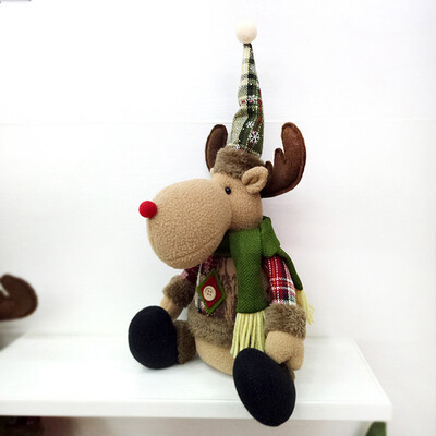 

Tailored Sitting Christmas Santa Claus Snowman Elk Xmas Ornament Window Decoration