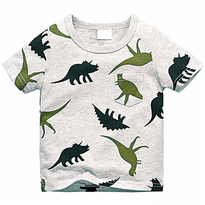 

Summer Funny Cartoon Pattern Kids T-shirts For Boys Children T Shirts For Boys Short Sleeve Tops Baby O-neck Cotton ClothingA