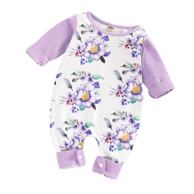 

Infant Baby Girls Floral Print Long Sleeve Rompers Kids Casual Bodysuit Jumpsuit Newborn Clothes