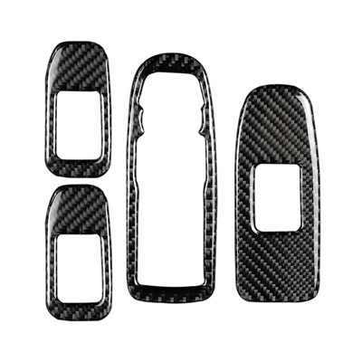 

4pcsset Carbon Fiber Window Switch Button Panel Cover Trim Set Replacement For Cadillac XT5 2016-2017 Car Type