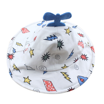 

Cute Helicopter Fisherman Hat Baby Cartoon Cat Hat Kids Cap Palm Newborn Infant Boy Girl Beanies Soft Cotton Caps Visors Sun Hat