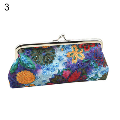 

Retro Women Flower Cash Change Coin Purse Wallet Clutch Handbag Card Key Holder