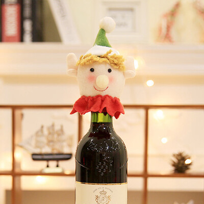 

Toponeto Christmas Decor Red Wine Bottle Cover Decoration Home Party Santa Claus