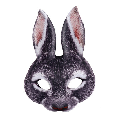 

Halloween Animal EVA 3D Party Bunny Ears Rabbit Mask Black And White Adult Anime Face Cosplay Masquerade Cosplay Costume