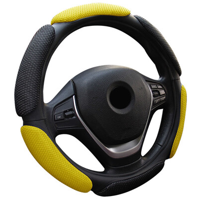 

Black Interior Steering Wheel Non-Slip Mesh Cover Protector Breathable 15 Inches