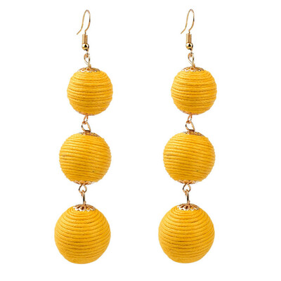 

Thread Ball Dangle Earrings for Women Drop Earrings Beaded Jewelry