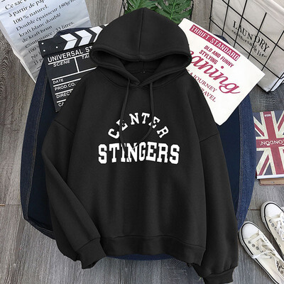 

Women Simple Autumn Warm Hoodies Tops Long Sleeve Cute Letter Print Plus Velvet Loose Hooded Sweatshirts -XXL