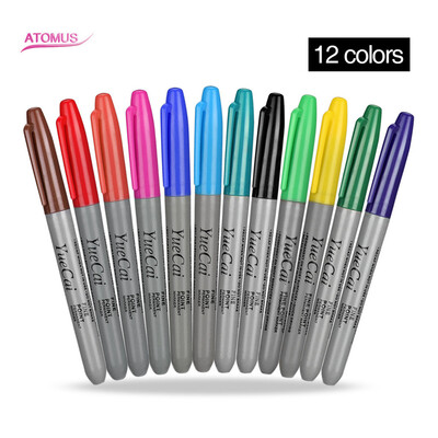 

〖Follure〗Piercing Skin Marker Dual-tip Pen Marking Scribe Tattoo Pen 12 Color Easy To Use