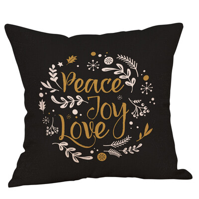 

Tailored Happy Christmas Pillow Cases Linen Sofa Cushion Cover Home Decor Pillow Case