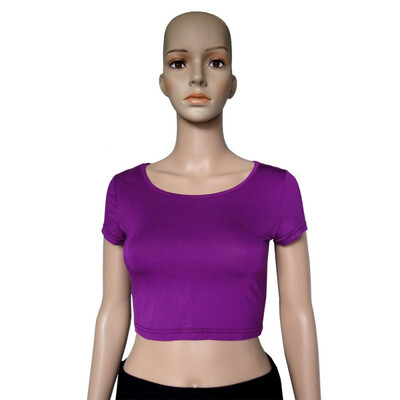 

20 Colors Summer Women Sexy Crop Tops Cropped O-neck Casual Short Sleeve T-Shirts Short Tops