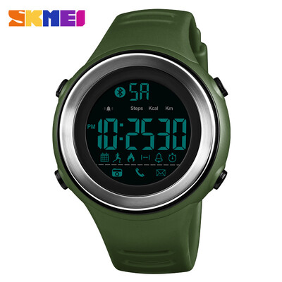 

SKMEI New Men Bluetooth Sports Watches Smart Calories Pedometer Stopwatch Waterproof Digital LED Electronics Wristwatches 1396