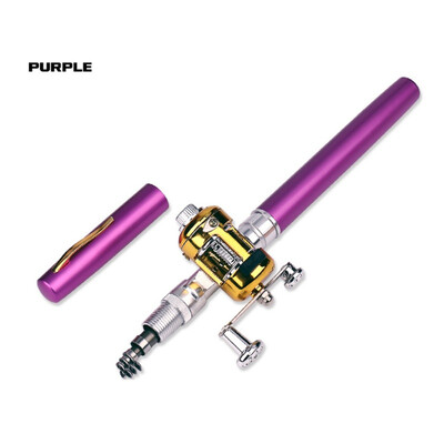 

Pocket Telescopic Mini Fishing Pole Pen Shape Folded Fishing Rod With Reel Wheel Dropshipping