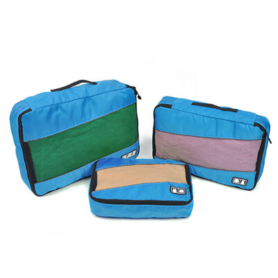 

Gobestart 3 Pcs Nylon Unisex Packing Cubes Clothes Luggage Travel Bag Organizers