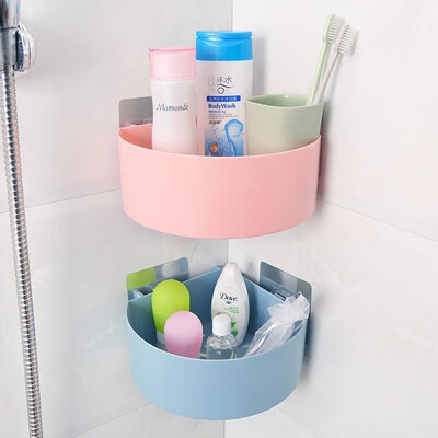 

ShangGang strong seamless non-perforated bathroom racks kitchen bathroom rack soap box towel rack triangular random