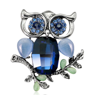 

1 PC Clear Crystal Exquisite Mini Owl Animal Party Brooch Pins Unisex