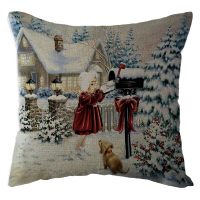 

〖Follure〗Christmas Santa Claus Pillow Case Linen Sofa Throw Cushion Cover Home Decor