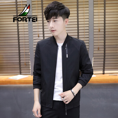

Fu Yi FORTEI Jacket Mens Jacket 2019 Spring New Casual Fashion Slim Baseball Collar Mens Trendy Jacket 9982 Black 2XL