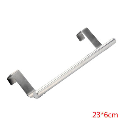 

StainlessSteelSingleBarTowelRackOverTheDoorHangerNoDrillTowelHangerBathroomKitchenTool
