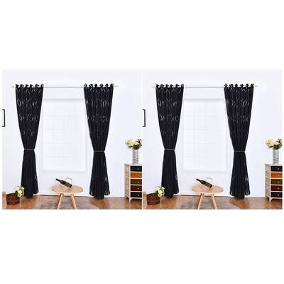 

2pcs Waves Window Curtain Sheer Divider Panel Semi-blackout Window Blinds Office Living Room Bedroom Drapes
