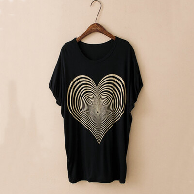 

High Quality 10 Kinds Of 2 Color Modal Casual Letters Animal Print Round Neck Bat Shirt Female T-shirt Blouse 3