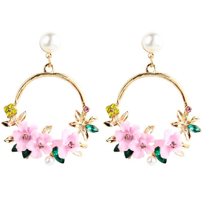 

Flower Earrings Sweet Soft Clay Pearl Earrings Ear Jewelry