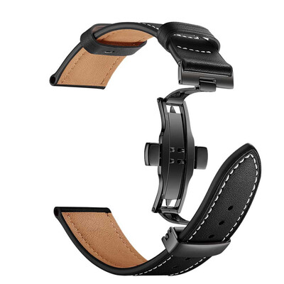 

〖Follure〗Black Butterfly buckle Leather Wrist Watch Strap Band For Apple Watch 4 40mm