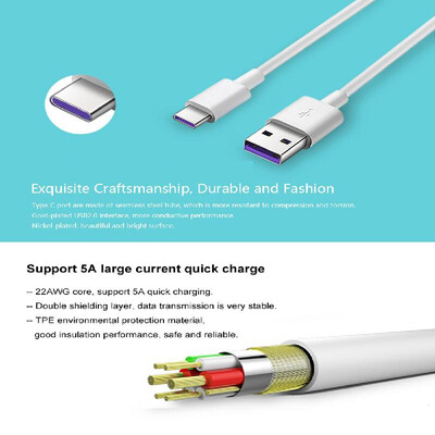 

HUAWEI AP71 Data Cable 5A Type C Cable Fast Charging Cable Quick USB A to Type C Charging for HUAWEI P10 HUAWEI P10 Plus HUAWEI Ma