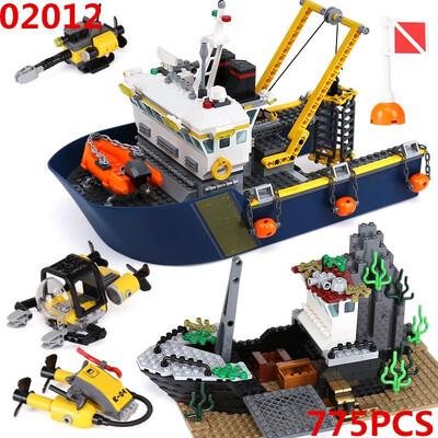 

LEPIN 02012 Deepwater Exploration Vessel Children Bricks Model Funny Boy Gift Legoinglys 60095 DIY Toys City