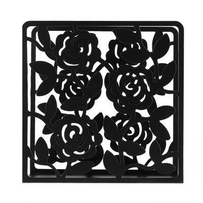 

Metal Rose Design Napkin Holder Dining Table Paper Tissue Rack Dispenser Decor
