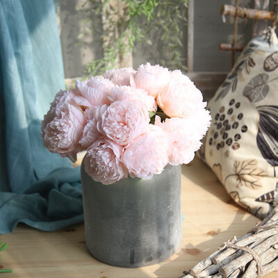 

Gobestart Artificial Silk Fake Flowers Peony Floral Wedding Bouquet Bridal Hydrangea A