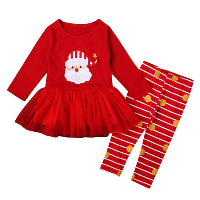 

New Baby Girls Clothing Sets Christmas Set Tutu Dress Pants 2pcs Kids Casual Clothes Suit Skirt 2-6 Age Children Clothing