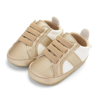 

The First Walker Baby Shoes Newborn PU Leather Face Color Elastic Band Casual Sports Shoes Soft Bottom Baby Boy Shoes