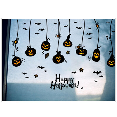 

Happy Halloween Witch Bats Wall Sticker Window Home Decoration Decal Decor Halloween Gifts for Children 2017 Newest