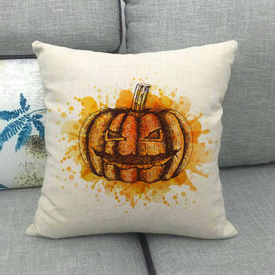

1pcs Pumpkin Print Cotton Linen Cushion Cover Pillow Case Sofa Home Cat Lovely