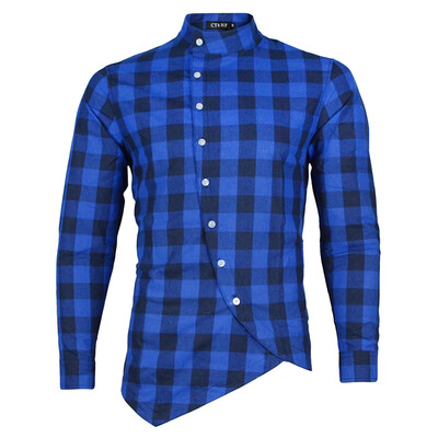 

Toponeto Mens Long Sleeve Lattice Plaid Painting Large Size Casual Top Blouse Shirts