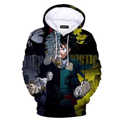 

Herqw61 Mens 3D My Hero Academia Anime Print Hoodie Izuku Midoriya Cosplay Costume Sweatshirt