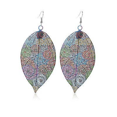 

Vintage Boho Hollowed Out Leaf Shape Drop Earrings