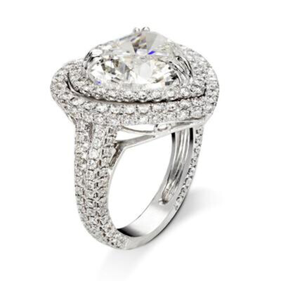 

Zircon Crystal Heart Rings For Women Wedding Party love gift Ring Jewelry
