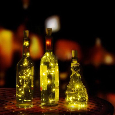 

Gobestart 1PC 15M Solar Cork Wine Bottle Stopper Copper Wire String Lights Fairy Lamps