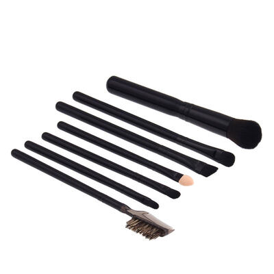 

7Pcs Travel Wood Handle Foundation Blusher Eyeshadow Face Eye Makeup Brushes Set