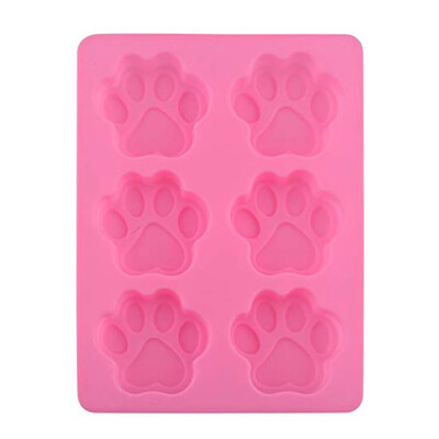 

6 Slots Rectangular Cartoon Footprint Cake Mold Silicone Cookie Fondant Moulds Pastry Baking Tools
