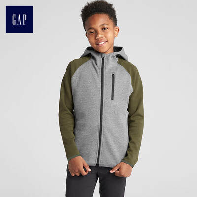 

GAP flagship store boy GapFit series raglan long sleeve hooded sweatshirt 366132 smoke gray XS