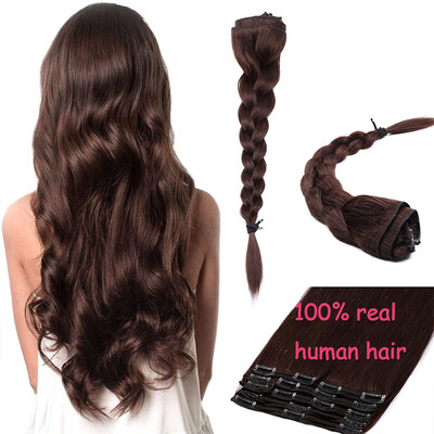 

100 Remy Human Hair Real Thick Clip In Human Hair Extension 8 pcs