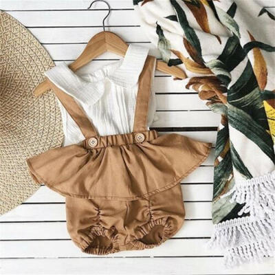 

Summer Toddler Baby Girl Cotton Ruffle Shirt Top Short Pants 2Pcs Outfit Sunsuit
