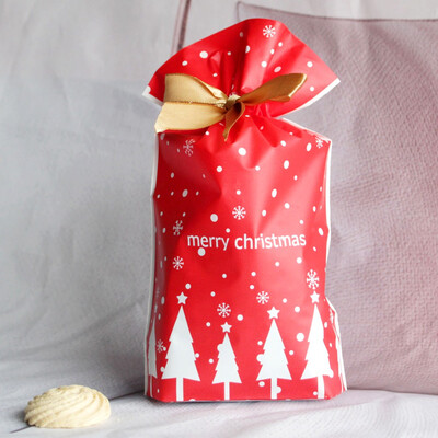 

New Christmas Sacks Candy Biscuit Drawstring Storage Bag for Stocking Presents DIY Craft&Christmas Decorations