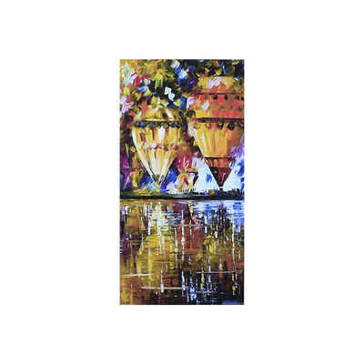 

Impressionism Wall Art Hot Air Balloons Painting on Polyester Reflection Print Home Decoration