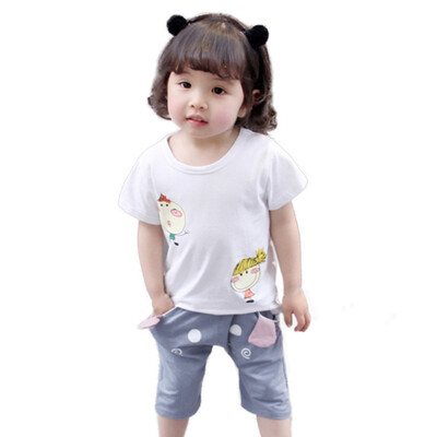 

Baby boys girls summer cotton sets infant baby Girl vest short sleeve T-Shirts striped pants suit kids 2pcs