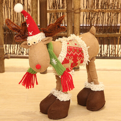 

Many beautiful recall Christmas decorations Christmas tree ornaments children Christmas gifts telescopic Christmas doll doll ornaments fabric doll flower clothes 4 foot deer