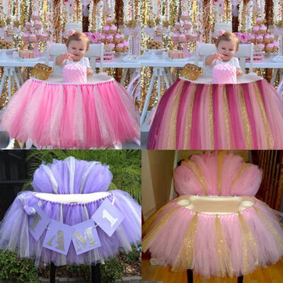 

Tulle Tutu Table Chair Skirt for Wedding Birthday Party Baby shower Decoration
